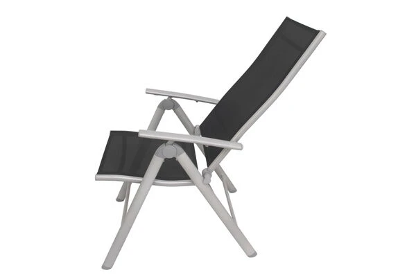 VILLANA Multipositionssessel, Silber/schwarz, Aluminium/Textil, 67 X 58 X 113 Cm, Klappbar 12 VILLANA Multipositionssessel, Silber/schwarz, Aluminium/Textil, 67 X 58 X 113 Cm, Klappbar – Bild 10