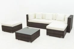 OUTFLEXX Loungemöbel-Set, Braun Marmoriert, 5 Pers, Polyrattan, Wasserfeste Kissenbox, Inkl. Beistelltisch 22 OUTFLEXX Loungemöbel-Set, Braun Marmoriert, 5 Pers, Polyrattan, Wasserfeste Kissenbox, Inkl. Beistelltisch -Gartenmöbel 10 16068 BOX B.jpg
