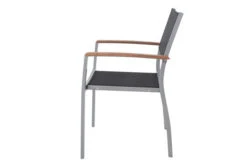 VILLANA Esstischgarnitur, Silber/schwarz, Alu / FSC-Akazienholz, Ausziehtisch 150/200 Cm, 6 Stapelsessel -Gartenmöbel 11 16461.jpg