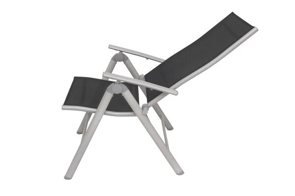 VILLANA Multipositionssessel, Silber/schwarz, Aluminium/Textil, 67 X 58 X 113 Cm, Klappbar 14 VILLANA Multipositionssessel, Silber/schwarz, Aluminium/Textil, 67 X 58 X 113 Cm, Klappbar – Bild 12