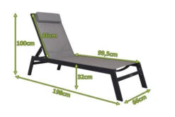 VILLANA Gartenliege, Anthrazit/grau, Aluminium/Textil, 198 X 60 X 32 Cm, Verstellbar 17 VILLANA Gartenliege, Anthrazit/grau, Aluminium/Textil, 198 X 60 X 32 Cm, Verstellbar -Gartenmöbel 13405 5.jpg