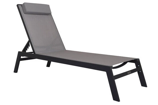 VILLANA Gartenliege, Anthrazit/grau, Aluminium/Textil, 198 X 60 X 32 Cm, Verstellbar 10 VILLANA Gartenliege, Anthrazit/grau, Aluminium/Textil, 198 X 60 X 32 Cm, Verstellbar – Bild 8