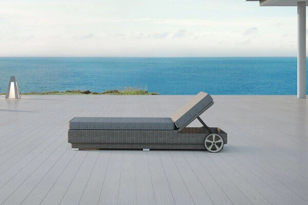 OUTFLEXX Rollliege, Grau, Polyrattan, 200x70x27,5cm, Rückenlehne 5-fach Verstellbar 21 OUTFLEXX Rollliege, Grau, Polyrattan, 200x70x27,5cm, Rückenlehne 5-fach Verstellbar – Bild 19