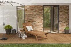 OUTFLEXX Sonnenliege, Natur, FSC-Akazienholz, 197 X 71,5 X 35 Cm, Mit Rollen