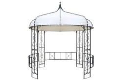 OUTFLEXX Pavillon, Anthrazit/creme, Stahl/Textil, 300 X 300 X 300 Cm