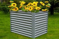 OUTFLEXX Hochbeet, Silber, Zincalume, Pulverbeschichtet, 120x90x84 Cm