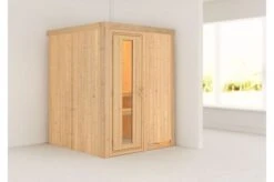 KARIBU Systemsauna Minja, Fichtenholz 68mm, Fronteinstieg, Ca. 2,3m²