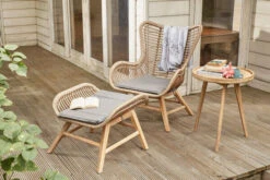 OUTFLEXX Sessel, Rattan Grey, Polyrattan/Akazie, 79,5 X 71,5 X 90 Cm, Inkl. Hocker Und Polster In Braun -Gartenmöbel 1 21033.jpg