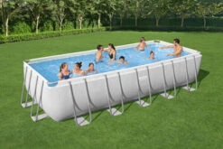 BESTWAY Power Steel Pool Komplett-Set, Grau, TriTech, 640x274x132cm, Mit Sandfilter, Leiter, Abdeckplane