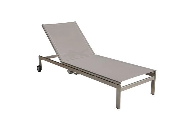 OUTFLEXX Rollliege, Silber, Edelstahl/Textilene,mit Verstellbarer Rückenlehne, 212x71x36cm 3 OUTFLEXX Rollliege, Silber, Edelstahl/Textilene,mit Verstellbarer Rückenlehne, 212x71x36cm