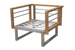 OUTFLEXX Sessel, Natur / Grau, FSC-Teak / Edelstahl / Olefin, 79x74x64 Cm -Gartenmöbel 21654 4.JPG