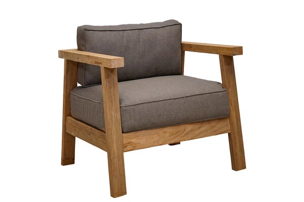 OUTFLEXX Hamim Sessel, Natur/grau, Teak/Olefin, 90 X 80 X 60 Cm, Recycled Teak 3 OUTFLEXX Hamim Sessel, Natur/grau, Teak/Olefin, 90 X 80 X 60 Cm, Recycled Teak