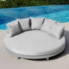 OUTFLEXX Willis Loungebett, Hellgrau, Alu/Polyester, Ø175 X 60cm, Runde Sonneninsel, Inkl. Kissen -Gartenmöbel 21822 1.jpg