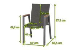 SIENA GARDEN Gomera II Stapelsessel, Matt Graphit, Alu/FSC-Teak/Texfabric, 63,5x57x87,5 Cm -Gartenmöbel 21996 2.jpg