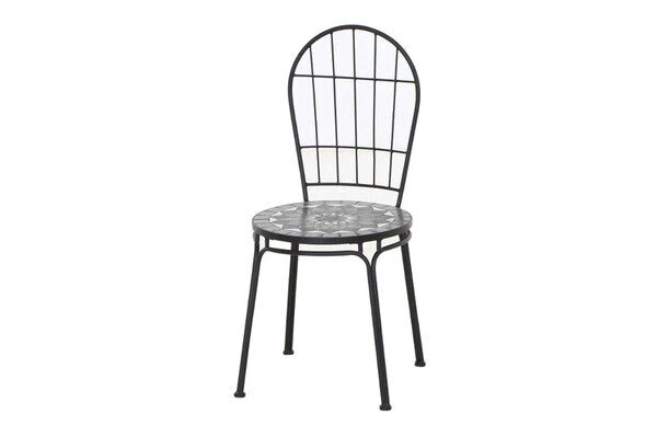 SIENA GARDEN Como Stapelstuhl, Matt Schwarz, Stahl/Keramik, 49x43x93,5 Cm, Mit Mosaikoptik 3 SIENA GARDEN Como Stapelstuhl, Matt Schwarz, Stahl/Keramik, 49x43x93,5 Cm, Mit Mosaikoptik