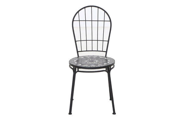 SIENA GARDEN Como Stapelstuhl, Matt Schwarz, Stahl/Keramik, 49x43x93,5 Cm, Mit Mosaikoptik 4 SIENA GARDEN Como Stapelstuhl, Matt Schwarz, Stahl/Keramik, 49x43x93,5 Cm, Mit Mosaikoptik – Bild 2