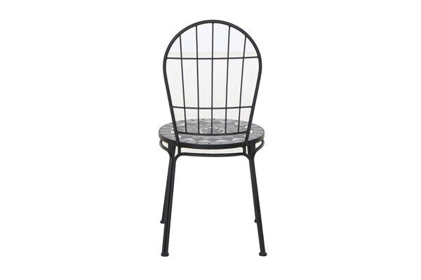 SIENA GARDEN Como Stapelstuhl, Matt Schwarz, Stahl/Keramik, 49x43x93,5 Cm, Mit Mosaikoptik 6 SIENA GARDEN Como Stapelstuhl, Matt Schwarz, Stahl/Keramik, 49x43x93,5 Cm, Mit Mosaikoptik – Bild 4