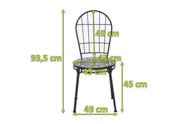 SIENA GARDEN Como Stapelstuhl, Matt Schwarz, Stahl/Keramik, 49x43x93,5 Cm, Mit Mosaikoptik 7 SIENA GARDEN Como Stapelstuhl, Matt Schwarz, Stahl/Keramik, 49x43x93,5 Cm, Mit Mosaikoptik – Bild 5