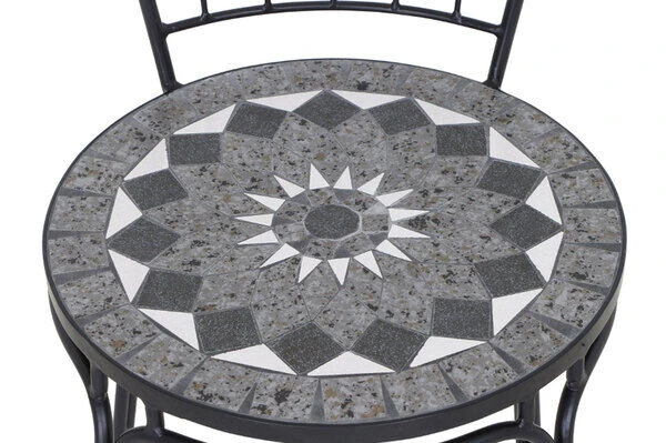 SIENA GARDEN Como Stapelstuhl, Matt Schwarz, Stahl/Keramik, 49x43x93,5 Cm, Mit Mosaikoptik 8 SIENA GARDEN Como Stapelstuhl, Matt Schwarz, Stahl/Keramik, 49x43x93,5 Cm, Mit Mosaikoptik – Bild 6