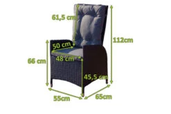 OUTFLEXX 2er Set Dining Sessel, Schwarz, Polyrattan, Je 55 X 65 X 112 Cm, Rücken Stufenlos Verstellbar 15 OUTFLEXX 2er Set Dining Sessel, Schwarz, Polyrattan, Je 55 X 65 X 112 Cm, Rücken Stufenlos Verstellbar -Gartenmöbel 22284 5.jpg