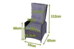 OUTFLEXX 2er Set Dining Sessel, Braun, Polyrattan, Je 55 X 65 X 112 Cm, Rücken Stufenlos Verstellbar -Gartenmöbel 22285 5.jpg