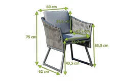 OUTFLEXX Oranger Blossom Sessel, Anthrazit, Aluminium/ XL Geflecht, 60x62x75 Cm , Inkl. Polster 7 OUTFLEXX Oranger Blossom Sessel, Anthrazit, Aluminium/ XL Geflecht, 60x62x75 Cm , Inkl. Polster -Gartenmöbel 22300 3.jpg