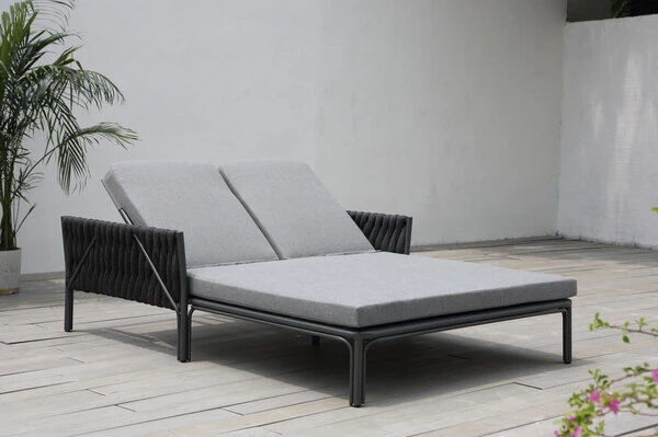 OUTFLEXX Mermaid Doppelliege, Anthrazit, Aluminium/XL Rope, 140x56x132 Cm, Inkl. Polster 3 OUTFLEXX Mermaid Doppelliege, Anthrazit, Aluminium/XL Rope, 140x56x132 Cm, Inkl. Polster