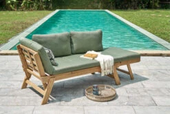 OUTFLEXX Lounge/Liege, FSC Akazie, Teakoptik, 192x70x60cm, Inkl. Polster, Grün -Gartenmöbel 22356 2.jpg