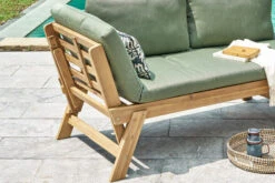 OUTFLEXX Lounge/Liege, FSC Akazie, Teakoptik, 192x70x60cm, Inkl. Polster, Grün -Gartenmöbel 22356 4.jpg