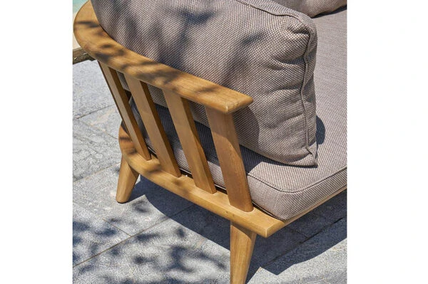 OUTFLEXX Loungeset, Hellgrau, Akazie, Teak-Look, Inkl. Polster, 4 Personen 4 OUTFLEXX Loungeset, Hellgrau, Akazie, Teak-Look, Inkl. Polster, 4 Personen – Bild 2