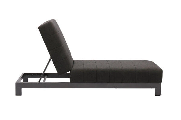 OUTFLEXX Liege, Anthrazit/sooty, Alu/Sunbrella, 203x70x40/100, Höhenverstellbare Rückenlehne 5 OUTFLEXX Liege, Anthrazit/sooty, Alu/Sunbrella, 203x70x40/100, Höhenverstellbare Rückenlehne – Bild 3