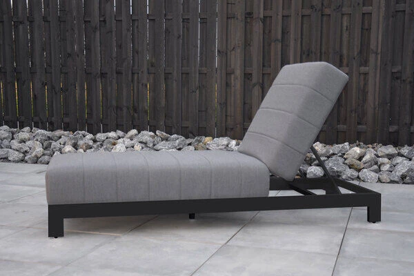 OUTFLEXX Liege, Anthrazit/flanelle, Alu/Sunbrella, 203x70x40/100, Höhenverstellbare Rückenlehne 3 OUTFLEXX Liege, Anthrazit/flanelle, Alu/Sunbrella, 203x70x40/100, Höhenverstellbare Rückenlehne