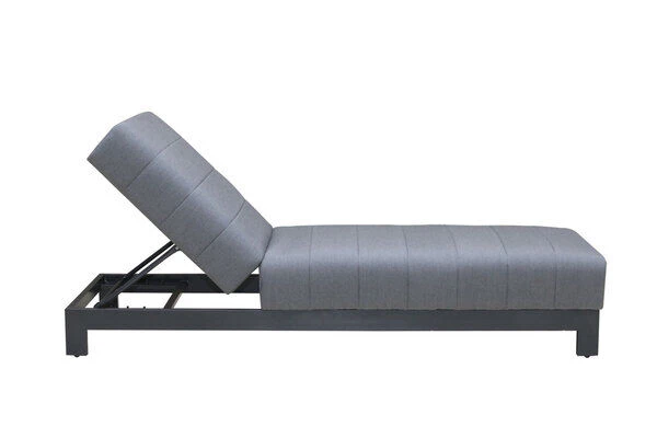 OUTFLEXX Liege, Anthrazit/flanelle, Alu/Sunbrella, 203x70x40/100, Höhenverstellbare Rückenlehne 6 OUTFLEXX Liege, Anthrazit/flanelle, Alu/Sunbrella, 203x70x40/100, Höhenverstellbare Rückenlehne – Bild 4