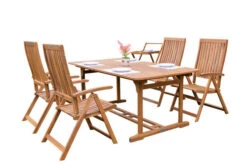 OUTFLEXX Sitzgruppe, Natur, Akazie, Ausziehtisch 150/200 X 90 Cm, 4 Multipositionssessel -Gartenmöbel 22805 11.jpg