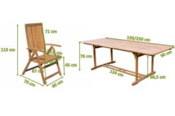 OUTFLEXX Sitzgruppe, Natur, Akazie, Ausziehtisch 150/200 X 90 Cm, 4 Multipositionssessel -Gartenmöbel 22805 5.jpg