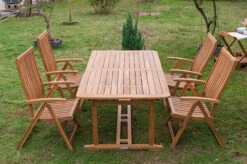 OUTFLEXX Sitzgruppe, Natur, Akazie, Ausziehtisch 150/200 X 90 Cm, 4 Multipositionssessel -Gartenmöbel 22805 6.jpg