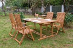 OUTFLEXX Sitzgruppe, Natur, Akazie, Ausziehtisch 150/200 X 90 Cm, 4 Multipositionssessel -Gartenmöbel 22805 7.jpg