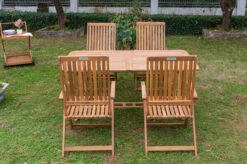 OUTFLEXX Sitzgruppe, Natur, Akazie, Ausziehtisch 150/200 X 90 Cm, 4 Multipositionssessel -Gartenmöbel 22805 8.jpg