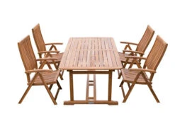 OUTFLEXX Sitzgruppe, Natur, Akazie, Ausziehtisch 150/200 X 90 Cm, 4 Multipositionssessel -Gartenmöbel 22805 9.jpg