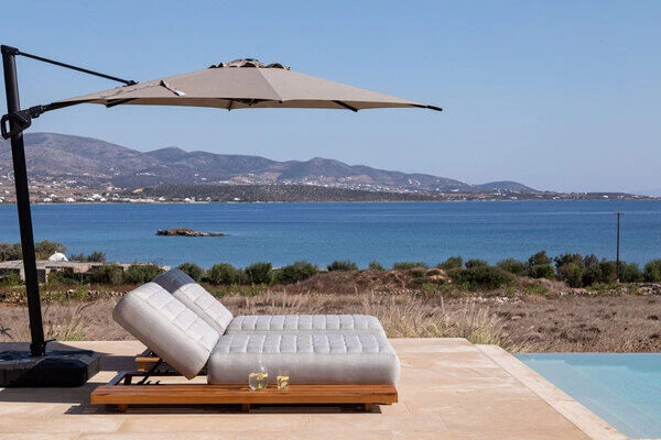 OUTFLEXX Icon Loungeliege, Lead Chine, Alu/Teak/Sunbrella, 213 X 89 X 41 Cm, Inkl. Verstellbarer Rückenlehne 5 OUTFLEXX Icon Loungeliege, Lead Chine, Alu/Teak/Sunbrella, 213 X 89 X 41 Cm, Inkl. Verstellbarer Rückenlehne – Bild 3