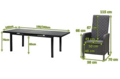 OUTFLEXX Malaga Premium Esstischgarnitur, Anthrazit/grau/sooty, Alu/Glas/Subrella, 180/240cm, 8 Sessel, Ausziehfunktion, Verstellbare Rückenlehne 20 OUTFLEXX Malaga Premium Esstischgarnitur, Anthrazit/grau/sooty, Alu/Glas/Subrella, 180/240cm, 8 Sessel, Ausziehfunktion, Verstellbare Rückenlehne -Gartenmöbel 28879 05.jpg