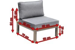 OUTFLEXX Mittelelement, Silber/grau, Edelstahl/FSC-Teakholz/Textil, 79 X 69 X 64 Cm -Gartenmöbel 2 18290.jpg