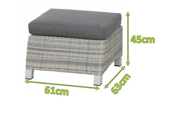 SIENA GARDEN Corido Loungehocker, Ice Grey, Alu / Gardino®-Geflecht, 61x63x45 Cm 4 SIENA GARDEN Corido Loungehocker, Ice Grey, Alu / Gardino®-Geflecht, 61x63x45 Cm – Bild 2