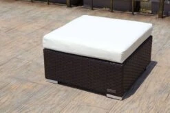 OUTFLEXX Beistelltisch/Hocker, Braun, Polyrattan, Inkl. Glasplatte Und Polster 13 OUTFLEXX Beistelltisch/Hocker, Braun, Polyrattan, Inkl. Glasplatte Und Polster -Gartenmöbel 2 2393 8.jpg