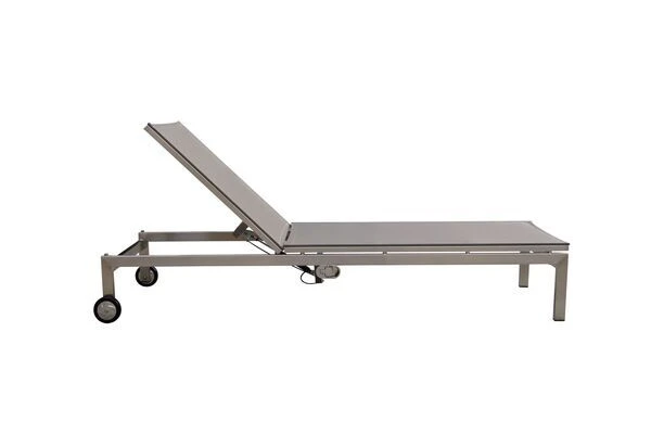 OUTFLEXX Rollliege, Silber, Edelstahl/Textilene,mit Verstellbarer Rückenlehne, 212x71x36cm 4 OUTFLEXX Rollliege, Silber, Edelstahl/Textilene,mit Verstellbarer Rückenlehne, 212x71x36cm – Bild 2