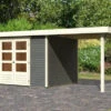 KARIBU Gartenhaus Askola 5, Terragrau, Fichtenholz 19mm, 554 X 246 X 211 Cm, Flachdach, Anbau 2,4m -Gartenmöbel 30536 2 01.jpg