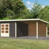KARIBU Gartenhaus Northeim 5, Terragrau, Fichtenholz 40mm, 724 X 369 X 229 Cm, Pultdach, Anbau 3m Mit Rückwand -Gartenmöbel 30561 6 01.jpg