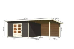 KARIBU Gartenhaus Northeim 5, Terragrau, Fichtenholz 40mm, 724 X 369 X 229 Cm, Pultdach, Anbau 3m Mit Rückwand 16 KARIBU Gartenhaus Northeim 5, Terragrau, Fichtenholz 40mm, 724 X 369 X 229 Cm, Pultdach, Anbau 3m Mit Rückwand -Gartenmöbel 30561 6 05.jpg