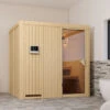 KARIBU Sodin Sauna , Naturbelassen, Fichte, 196x170x198 Cm, Fronteinstieg, BronzierteTür, Ofen 4,5 KW Ext. Strg. Easy -Gartenmöbel 30677 2 01.jpg