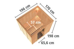 KARIBU Sodin Sauna , Naturbelassen, Fichte, 196x170x198 Cm, Fronteinstieg, BronzierteTür, Ofen 4,5 KW Ext. Strg. Easy 18 KARIBU Sodin Sauna , Naturbelassen, Fichte, 196x170x198 Cm, Fronteinstieg, BronzierteTür, Ofen 4,5 KW Ext. Strg. Easy -Gartenmöbel 30677 2 05.jpg
